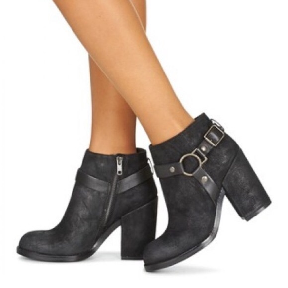 Ash Shoes - ASH black falcon leather buckle booties size 39